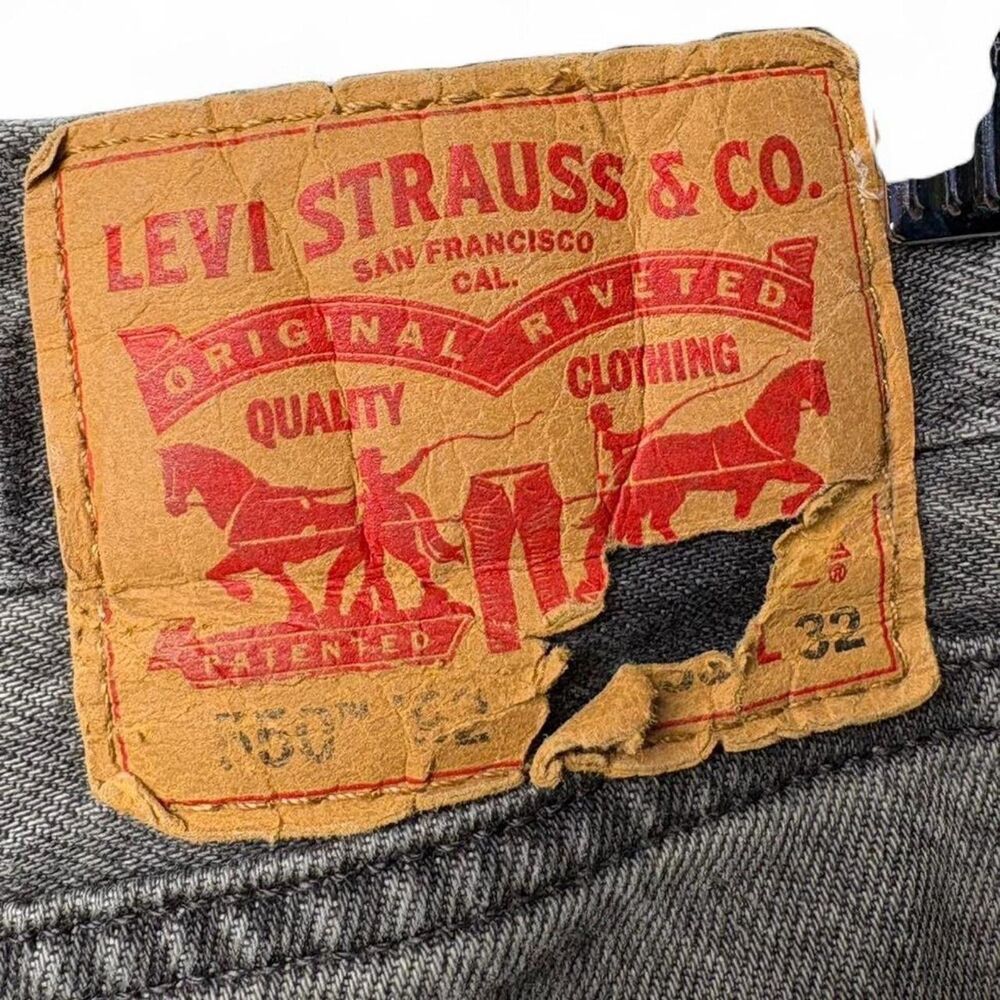 Levi's 550 Relaxed Fit Gray Charcoal Wash Jeans Men's 33x32 2010s Denim - Picture 5 of 9